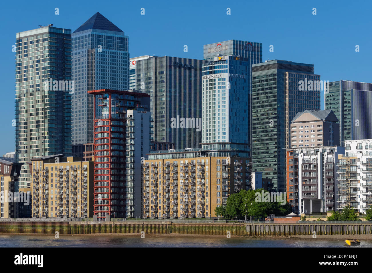 Skyscrapers and residential buildings in Canary Wharf, London United ...