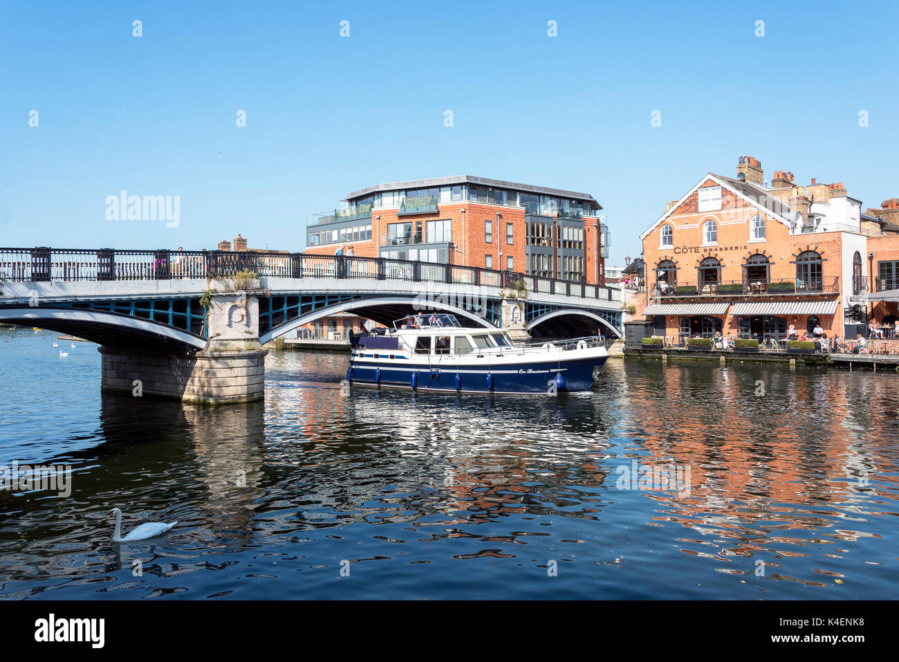 Windsor Bridge from Thames Side, Windsor, Berkshire, England, United Kingdom Stock Photo