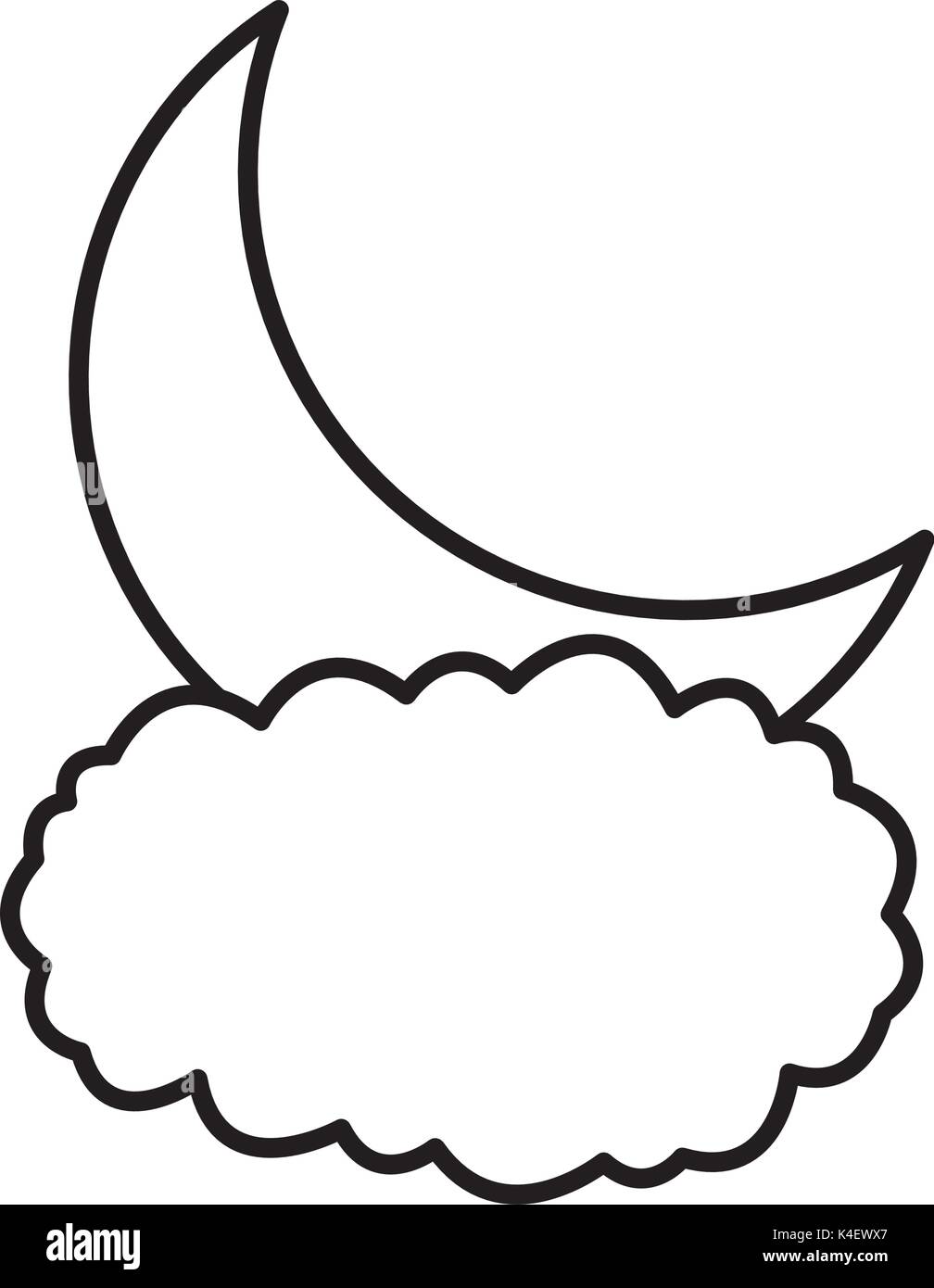 Moon and cloud Stock Vector Image & Art - Alamy
