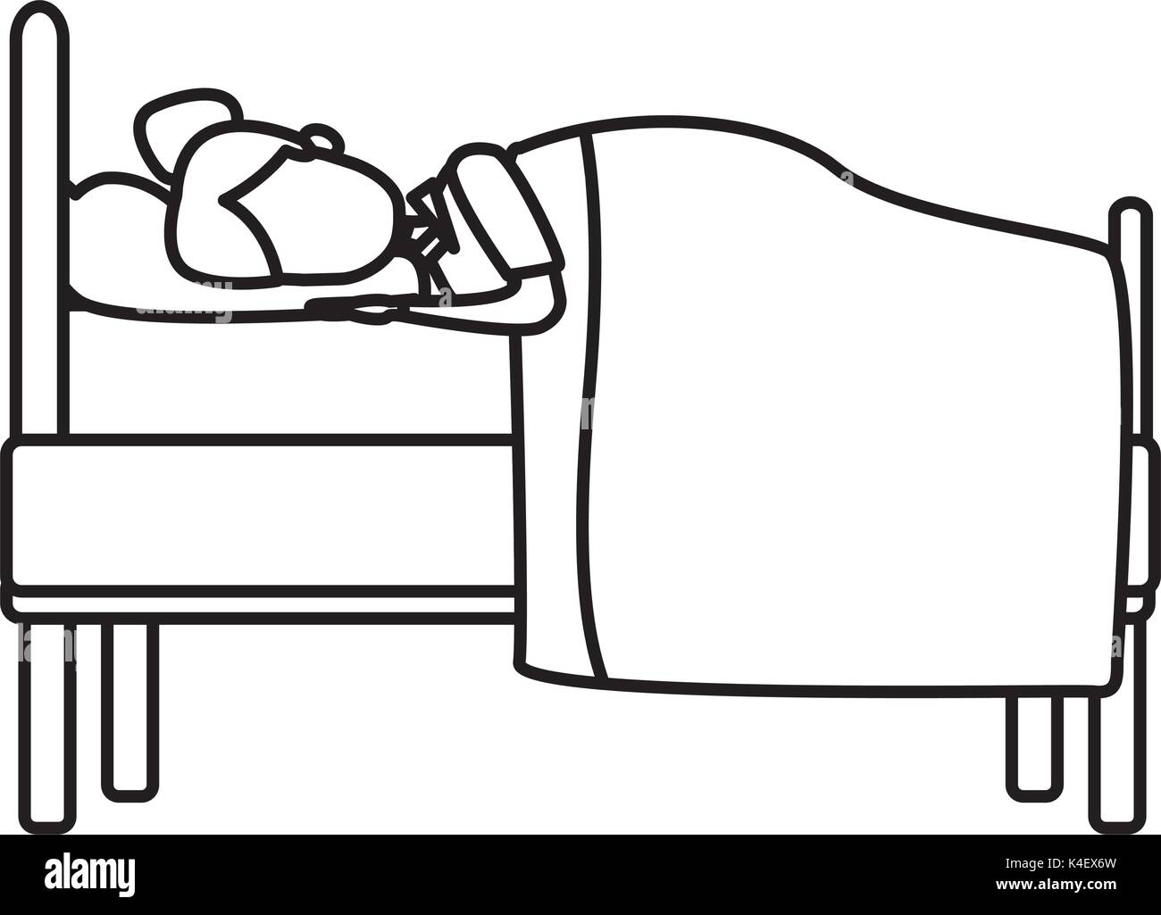 Sleeping in bed Stock Vector Image & Art - Alamy
