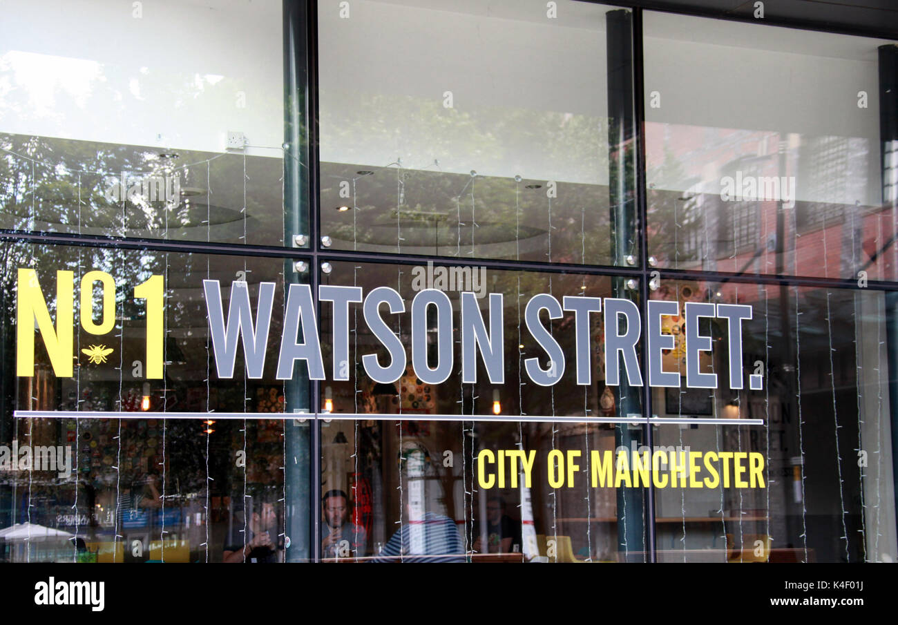 No1 Watson Street Restaurant in Manchester City Centre Stock Photo