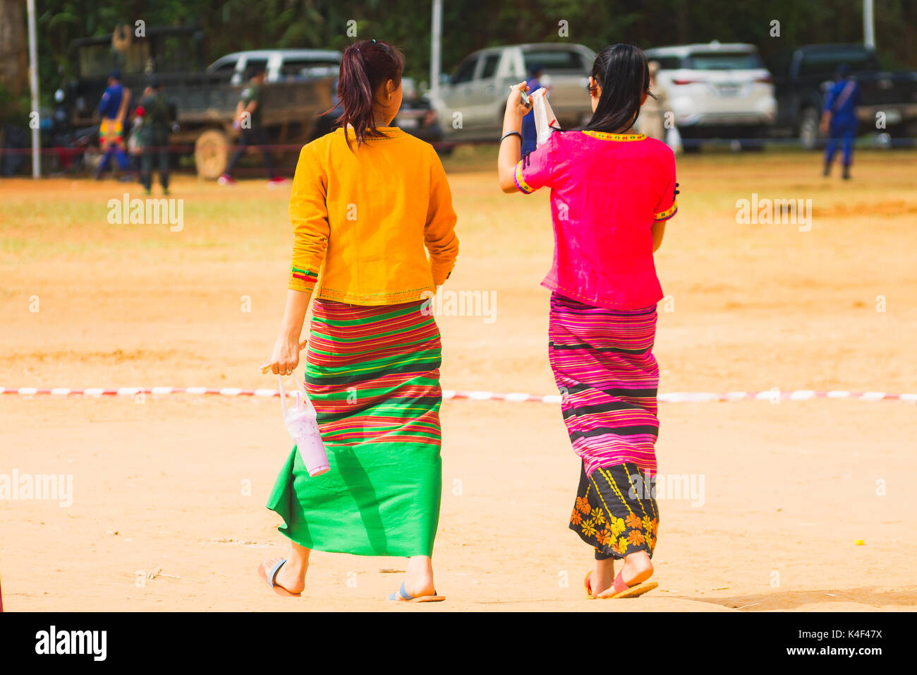 Shan State Army(SSA), Burma - May 21: Unidentified People Dress Up Beautifully In A Shan State Army Day On May 21, 2017 At Loi Kaw Wan, Burma. Stock Photo