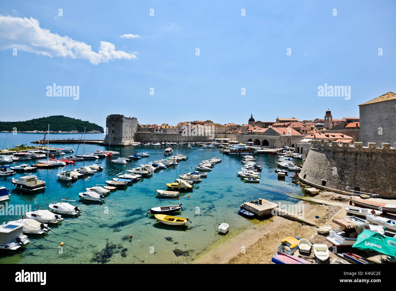 Dubrovnik Old Port, Croatia Stock Photo