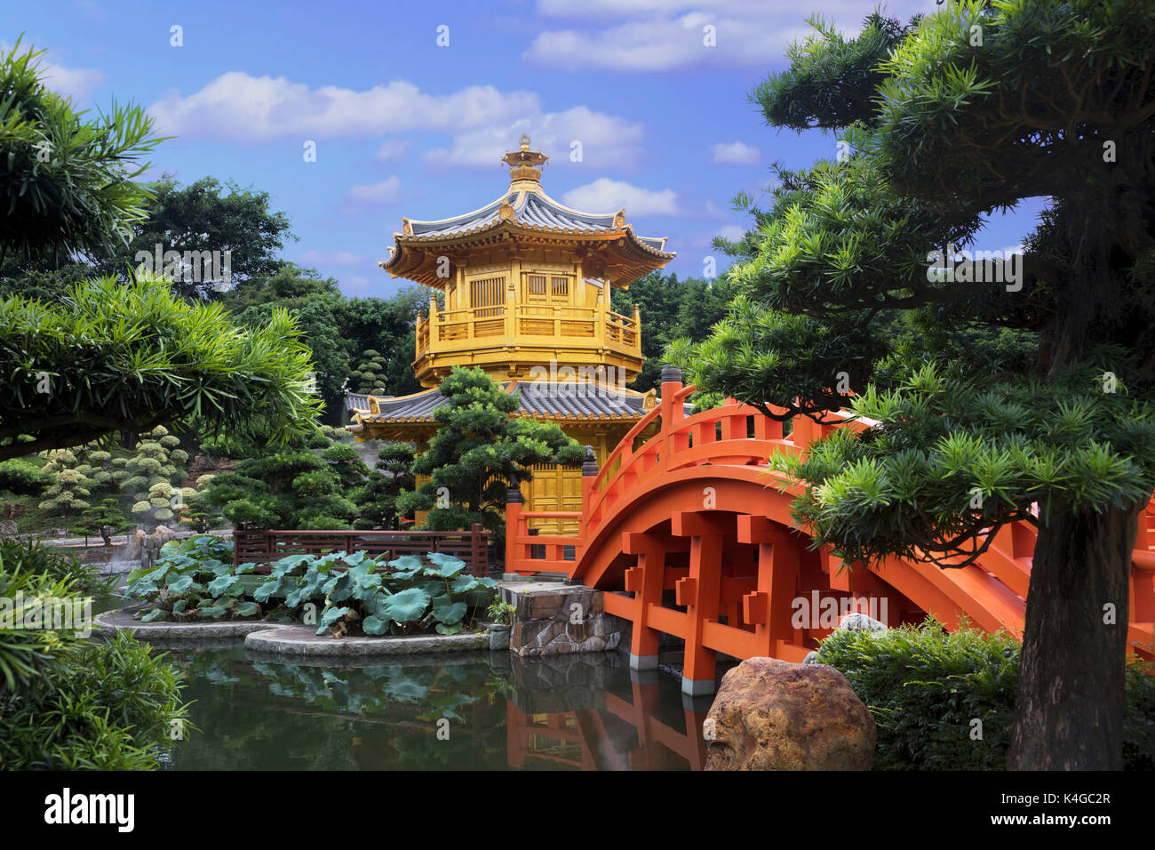 Pavilion Of Absolute Perfection In Nan Lian Garden, Chi Lin Nunnery, Hong Kong, China Stock Photo