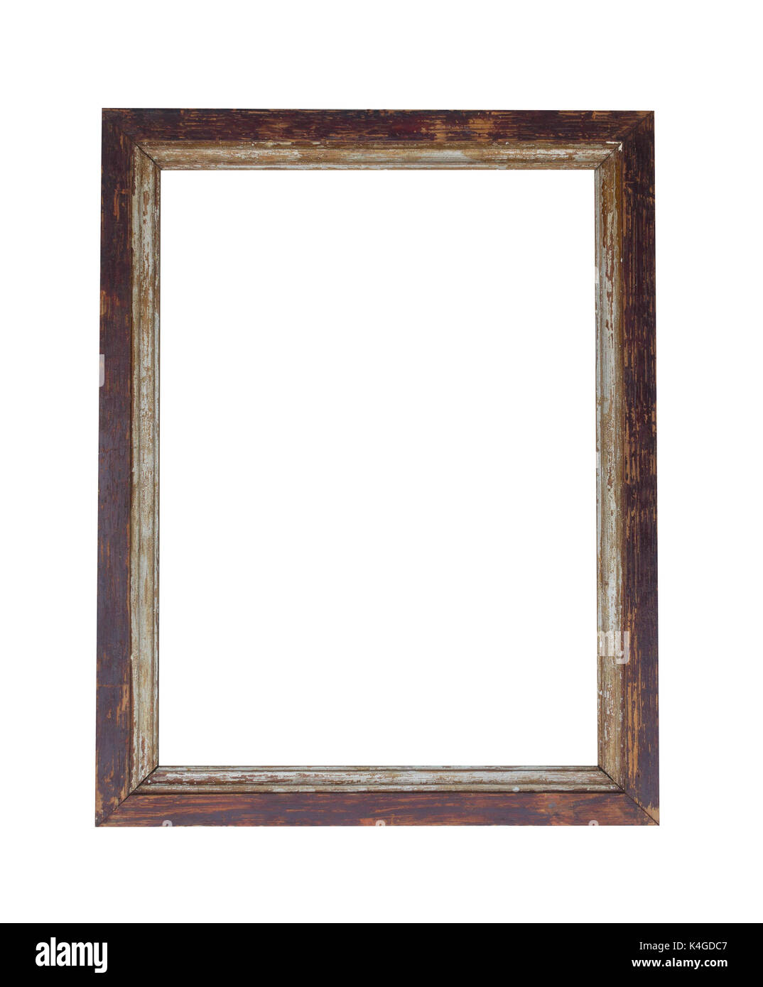 old vintage frame for paintings and photographs isolated on white