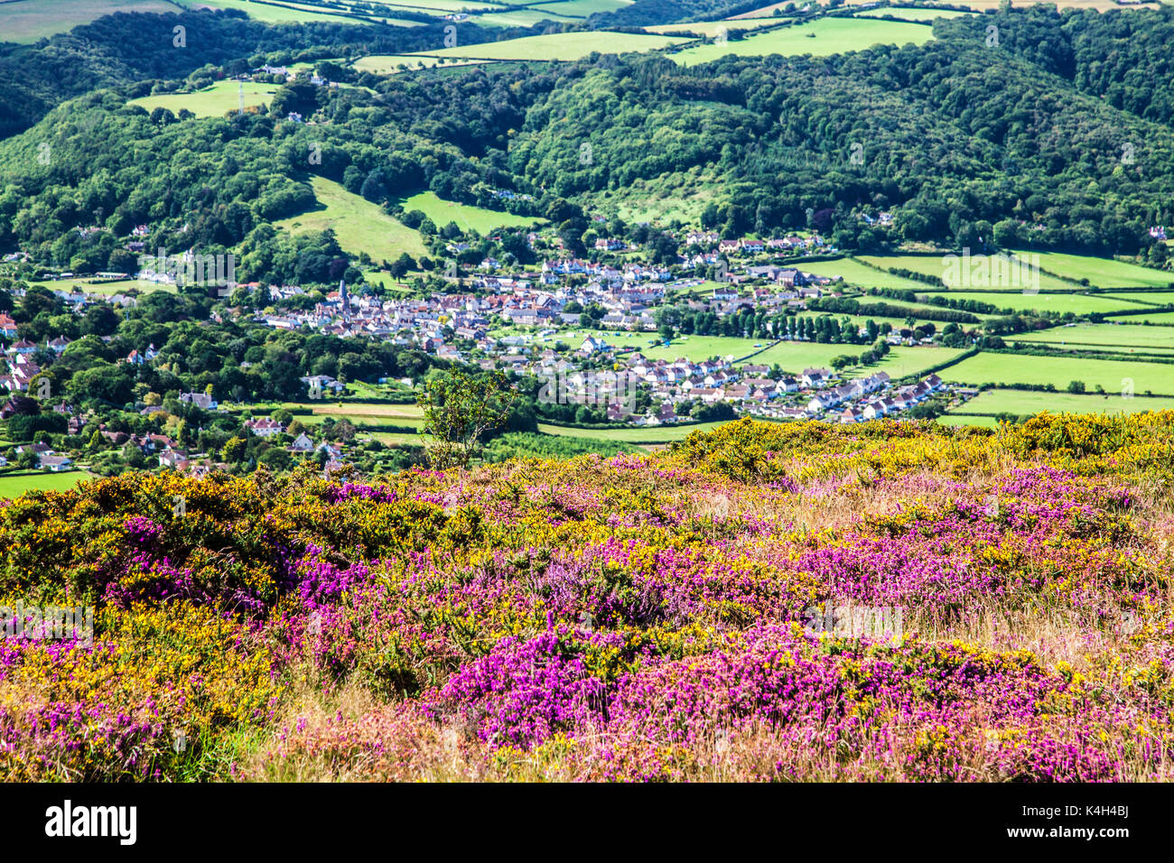 The view over Porlock Bay in the Exmoor National Park,Somerset. Stock Photo