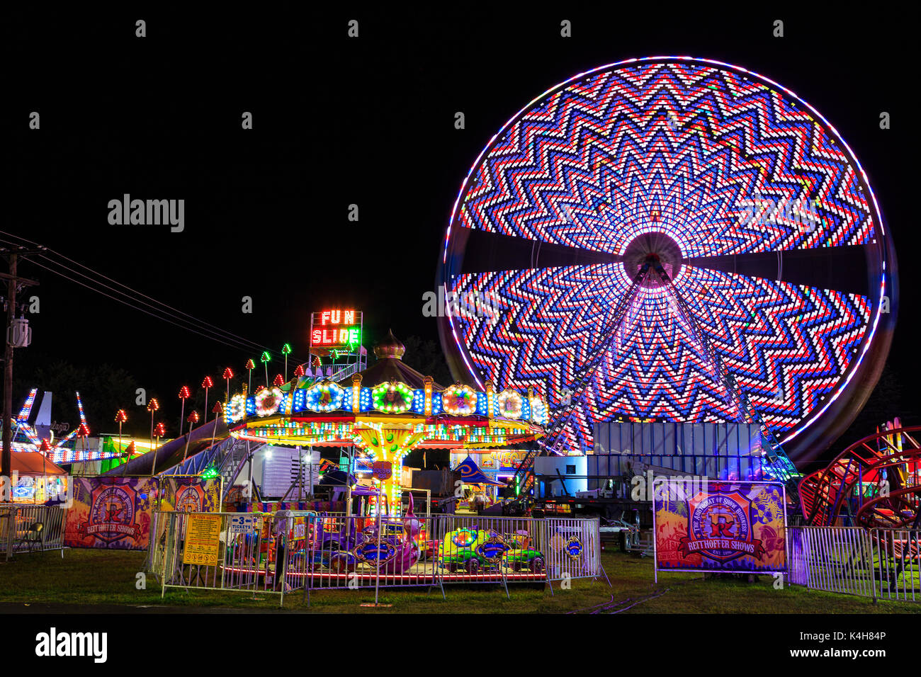 Hoosic Valley county Schaghticoke county fair with the lights