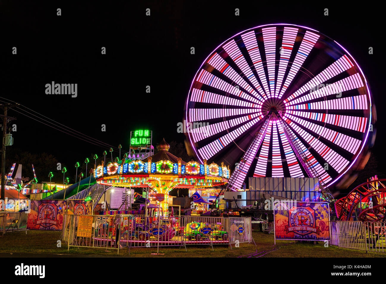 Hoosic Valley county Schaghticoke county fair with the lights