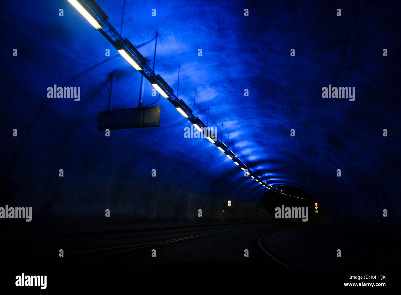 Blue tunnel under Norwegian mountains Stock Photo Alamy