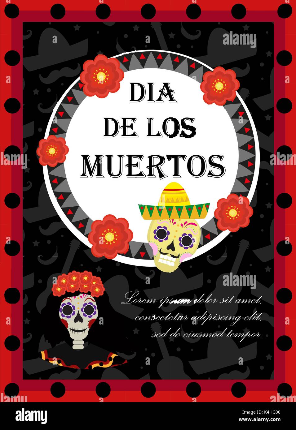 Day of the dead flyer, poster, invitation. Dia de Muertos template card Day of the dead flyer, poster, invitation. Dia de Muertos template card