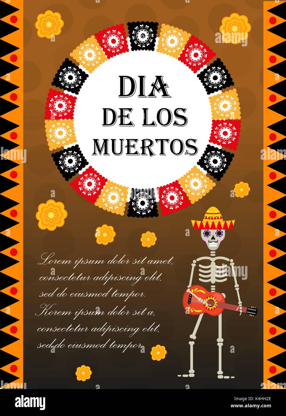 Day of the dead flyer, poster, invitation. Dia de Muertos template card Day of the dead flyer, poster, invitation. Dia de Muertos template card