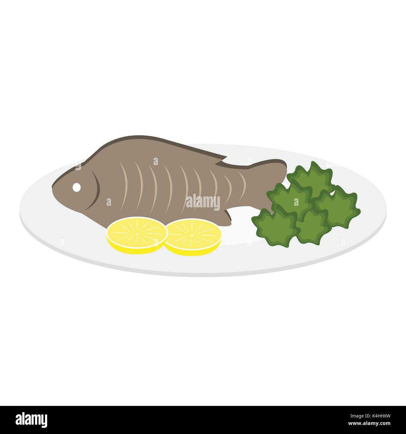 Vector Illustration of a fish dish Stock Vector Image & Art - Alamy