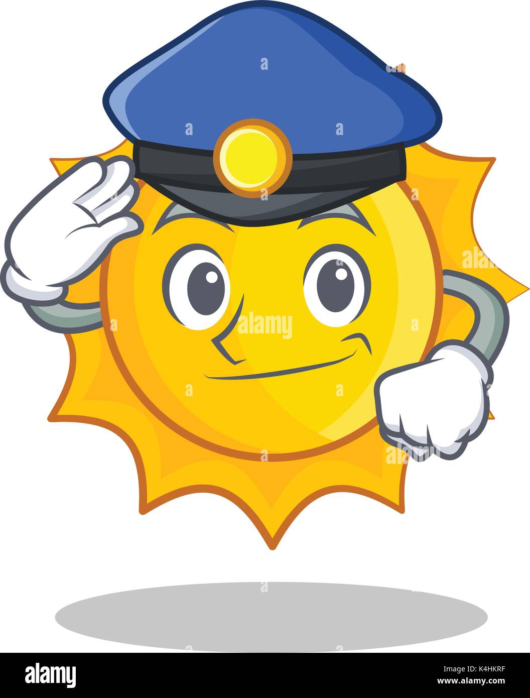 Police cute sun character cartoon Stock Vector Image &amp; Art - Alamy