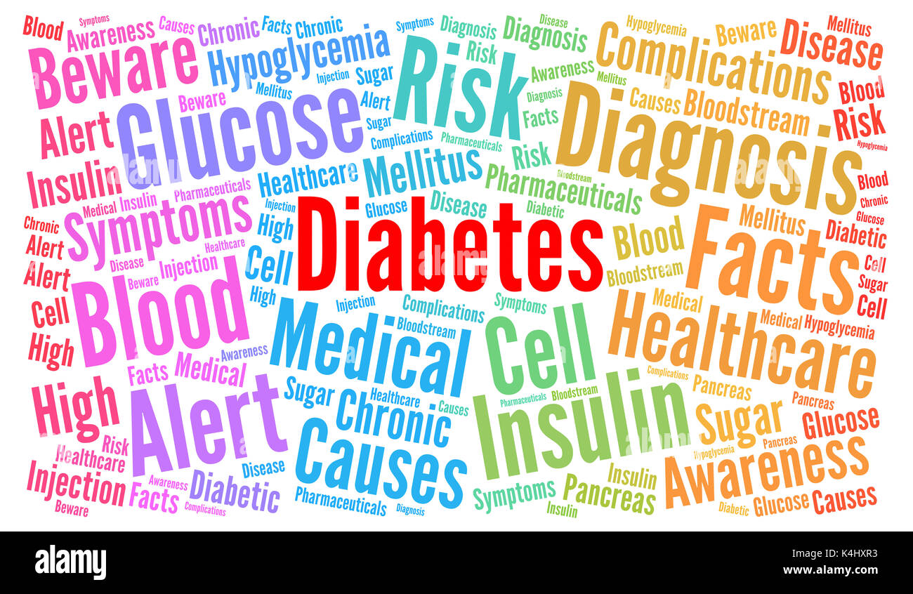 Diabetes word cloud illustration Stock Photo Alamy