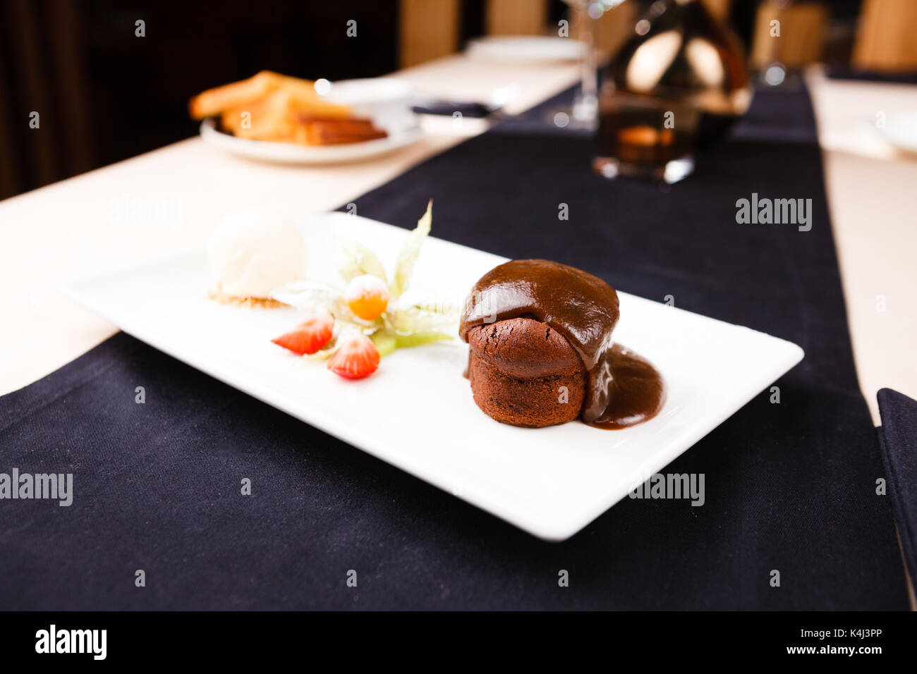 Sticky toffee with dattels Stock Photo