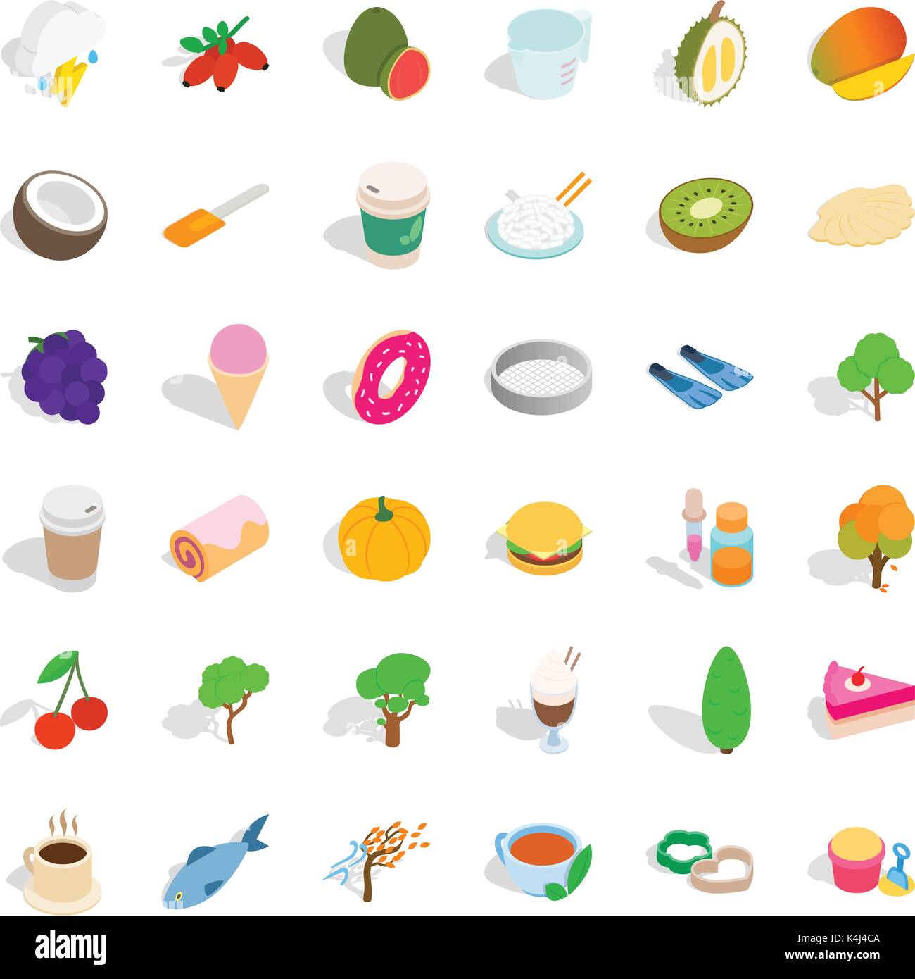 Vegetable icons set, isometric style Stock Vector