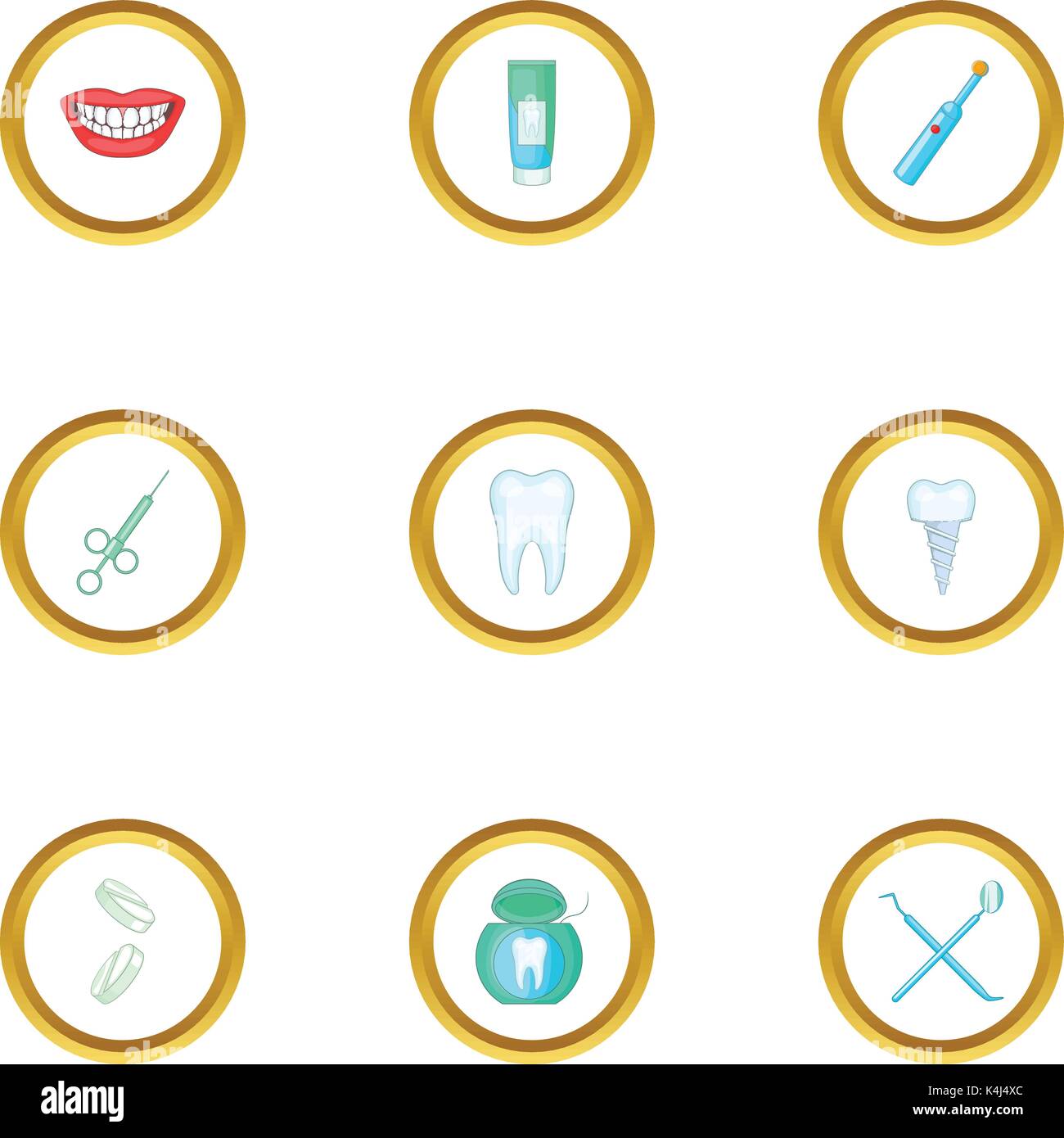 Dental icons set, cartoon style Stock Vector Image & Art - Alamy