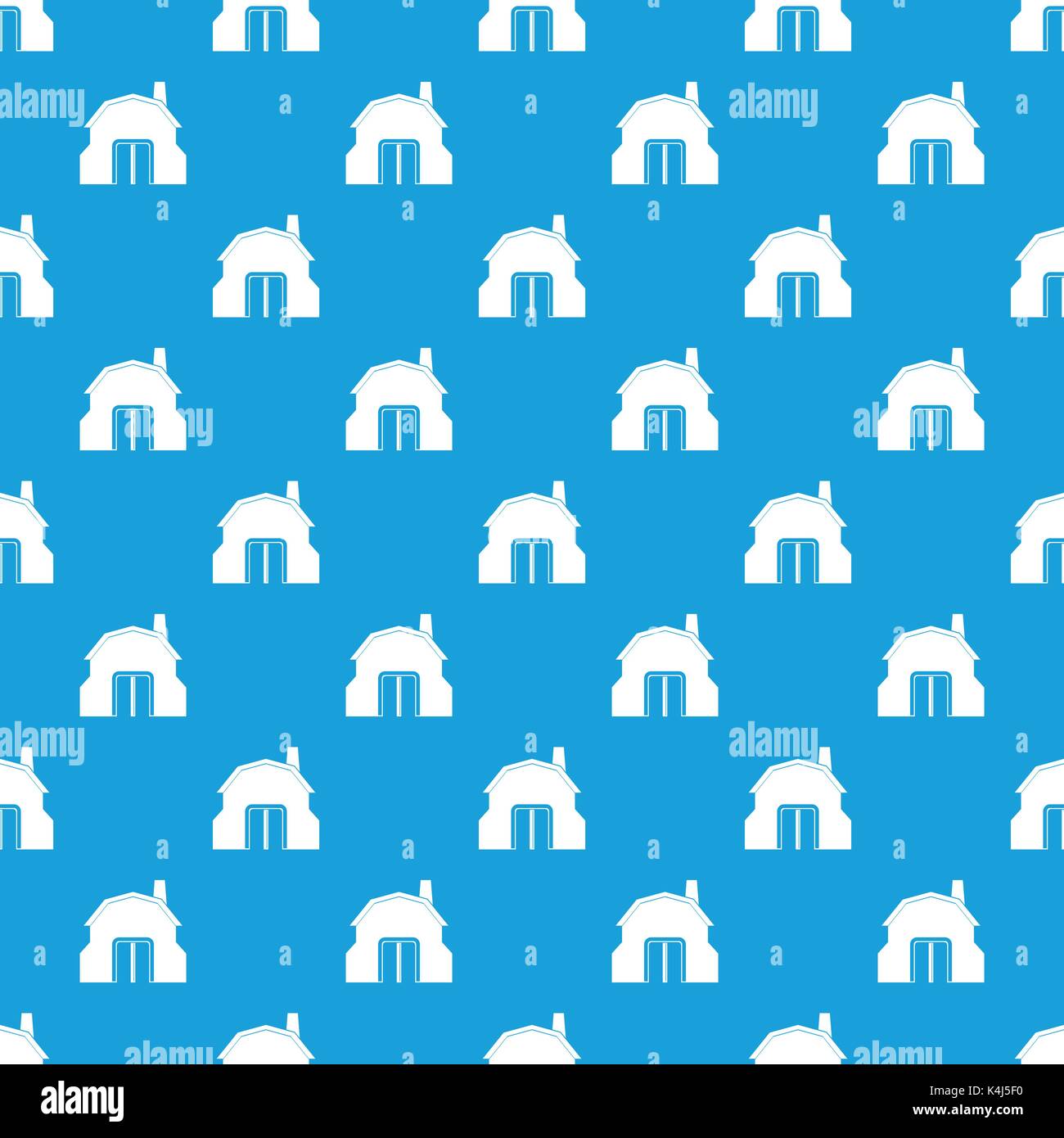 Blacksmith workshop building pattern seamless blue Stock Vector