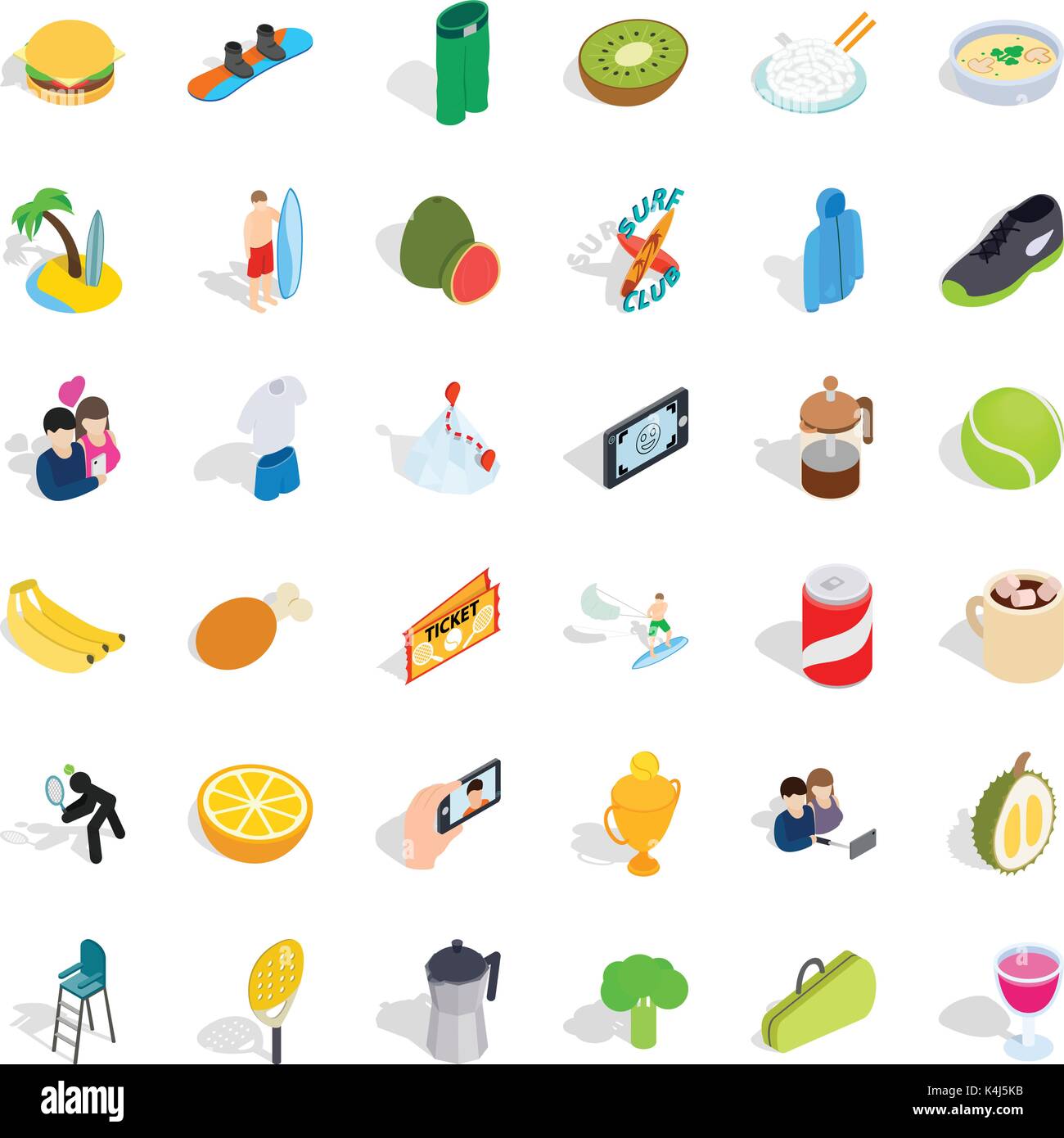 Energetic icons set, isometric style Stock Vector
