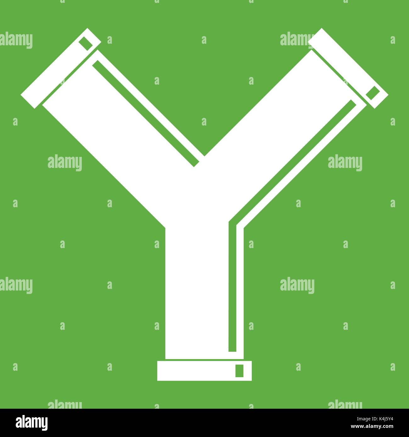 Joint pipe in form Y letter icon green Stock Vector