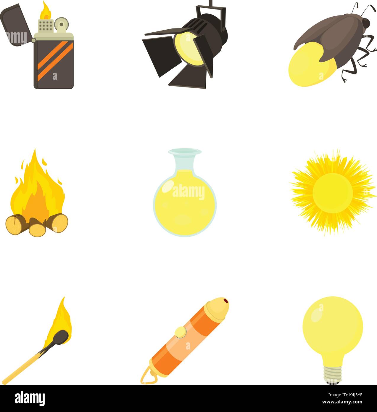 Lighting icons set, cartoon style Stock Vector Image & Art Alamy
