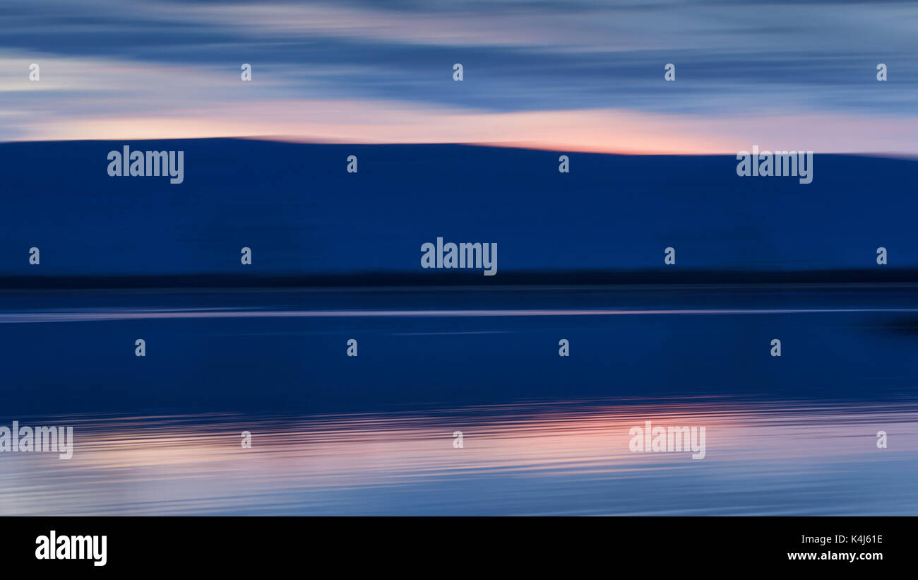 Twilight at Lake Fyans, deliberate camera movement to create abstract