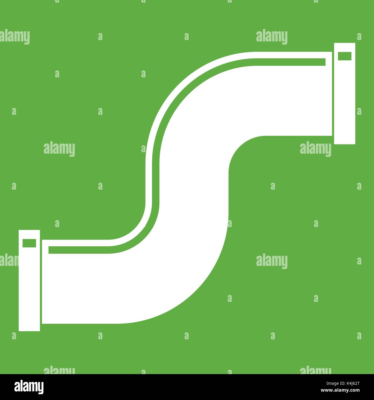 Joint pipe in form S letter icon green Stock Vector