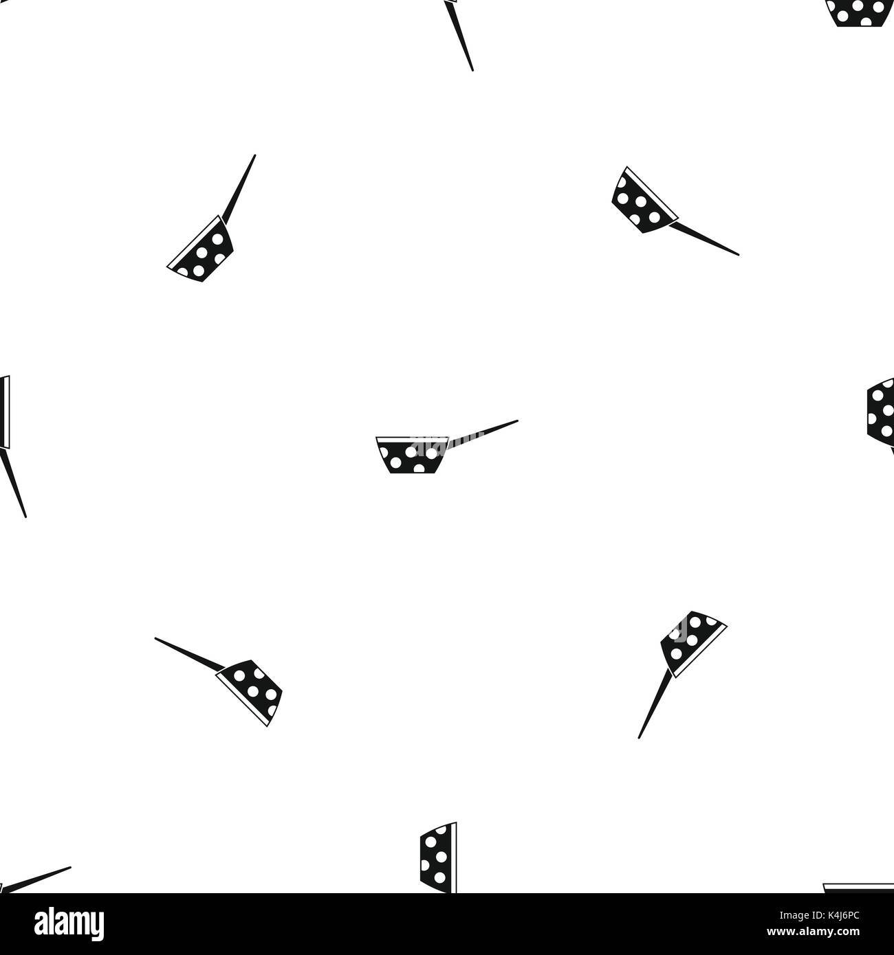 Pot with white dots and handle pattern seamless black Stock Vector