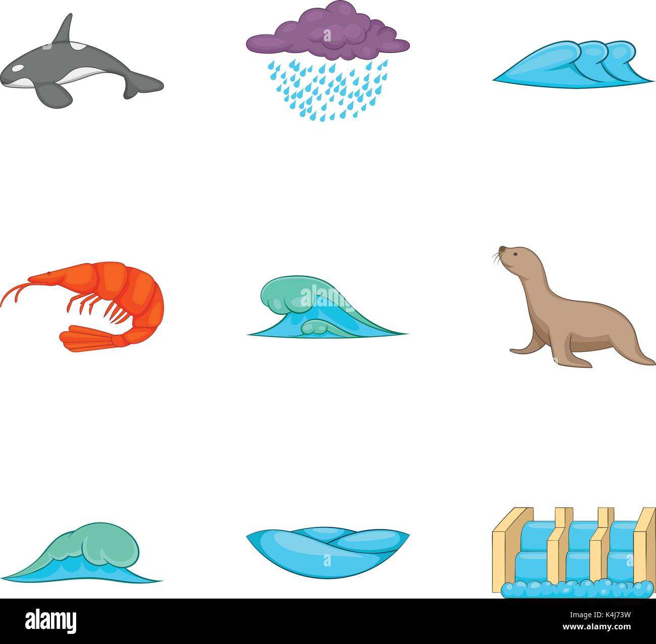Water bewitched icons set, cartoon style Stock Vector Image & Art - Alamy
