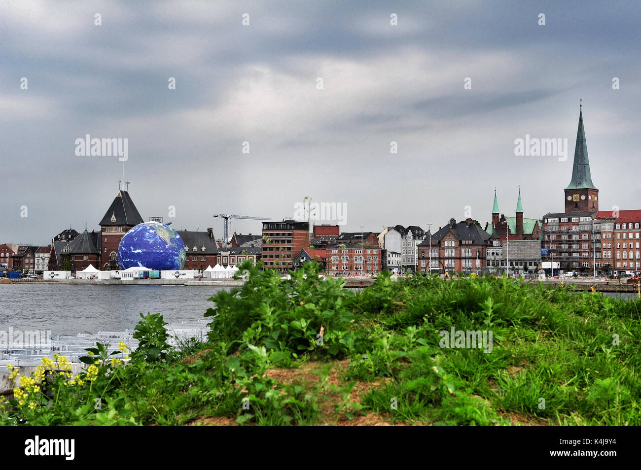 The city of Aarhus seen from the docks area. On the right hand side