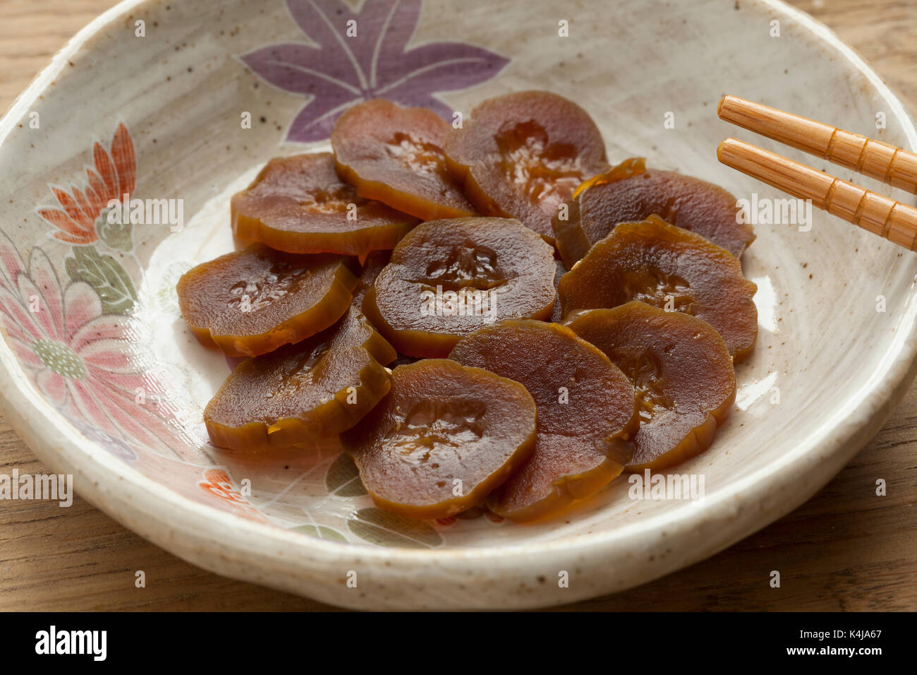 Dish with Narazuke pickles leesed in sake Stock Photo