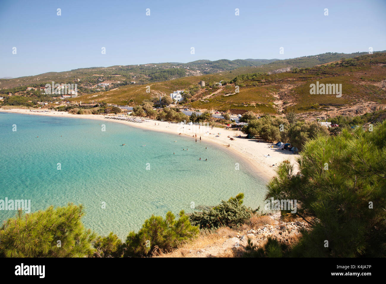 Armenistis east beach, Ikaria island, Aegean Sea, Greece, Europe Stock Photo