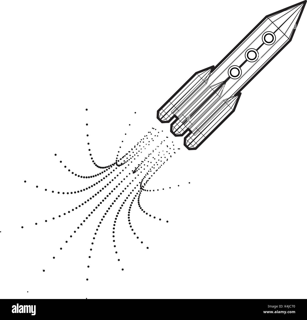 Launch of a space rocket in the drawing style Stock Vector Image & Art
