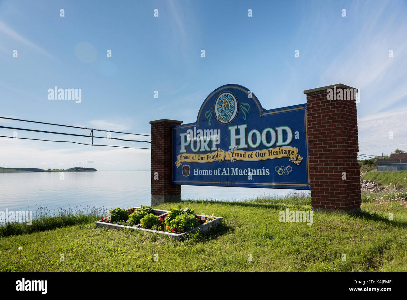 Port Hood sign at Ceilidh Trail, Cape Breton Island, Nova Scotia, Canada Stock Photo