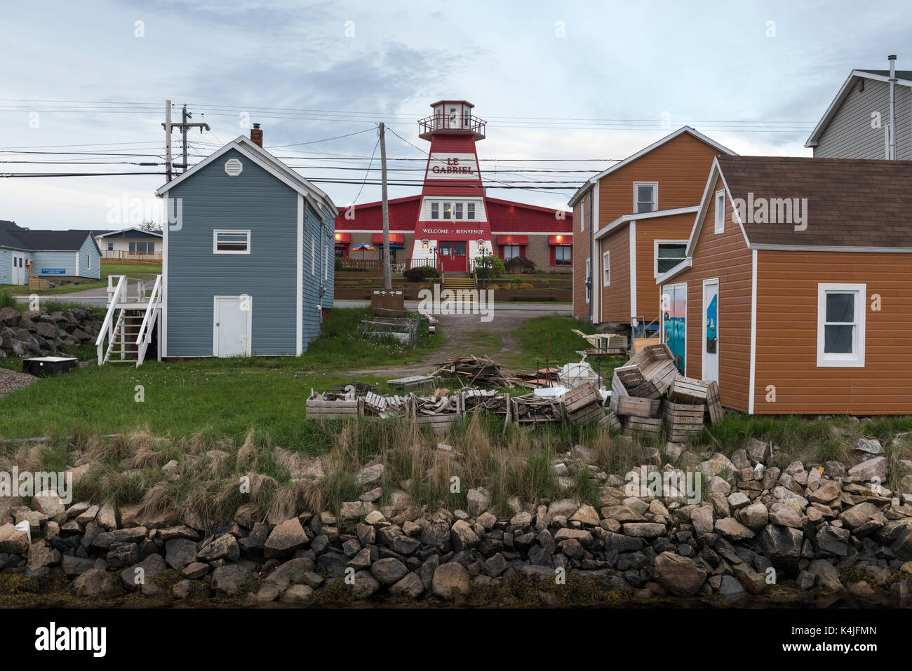Houses in fishing village, Cheticamp, Cabot Trail, Cape Breton Island