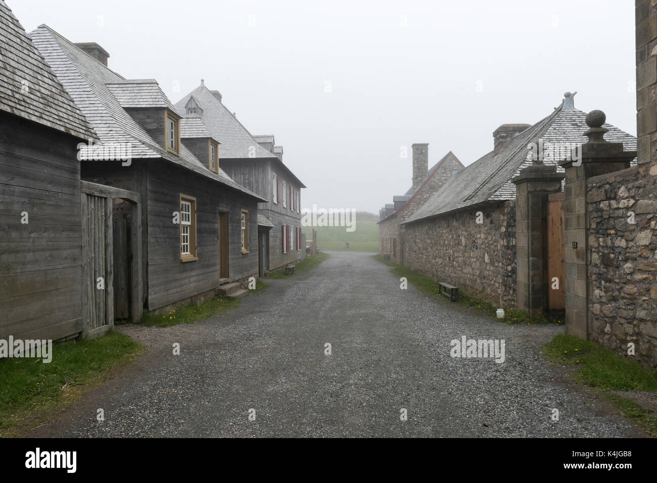 Houses by main street, Fortress of Louisbourg, Louisbourg, Cape Breton