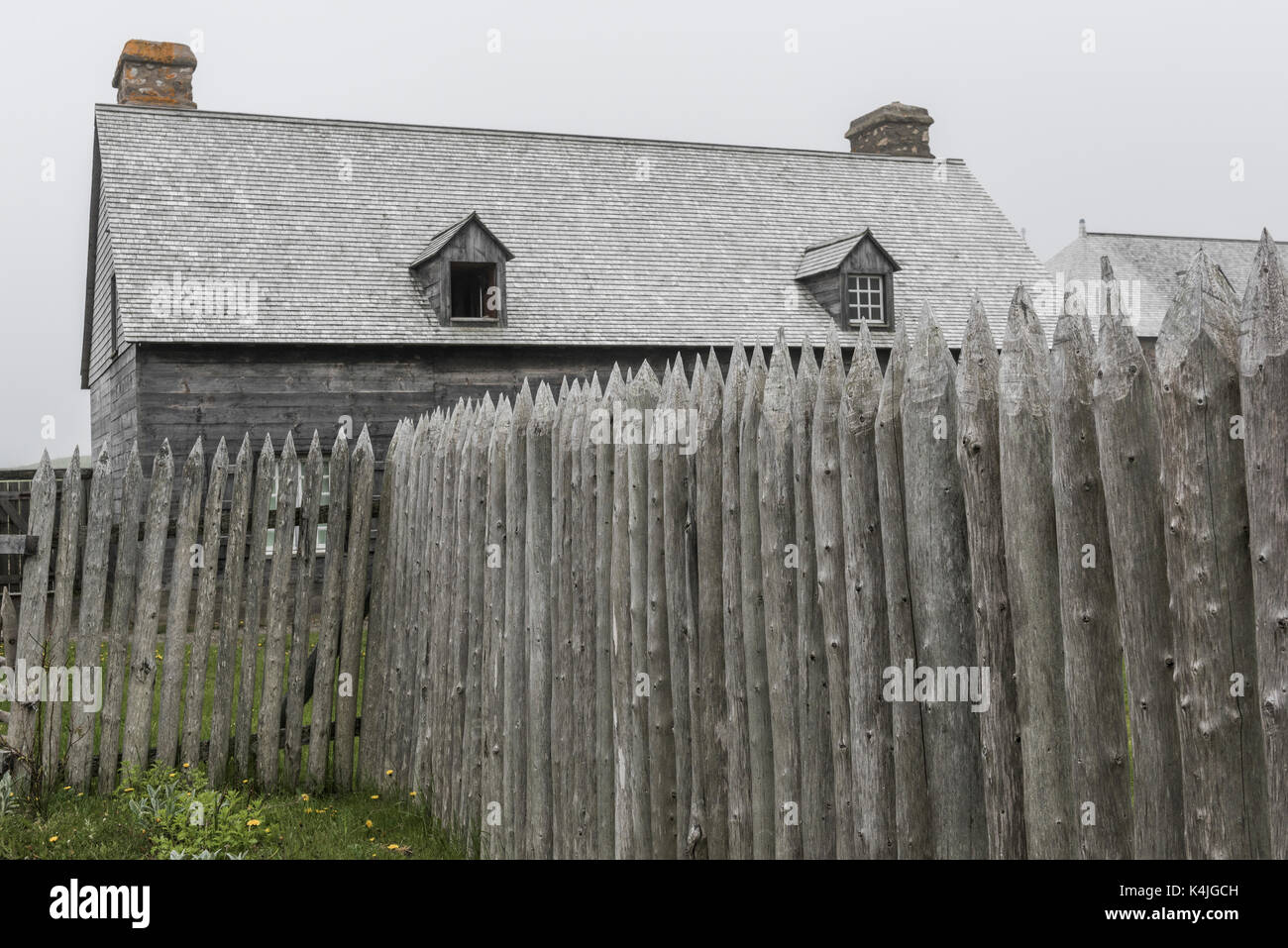 Wooden fence at Fortress of Louisbourg, Louisbourg, Cape Breton Island