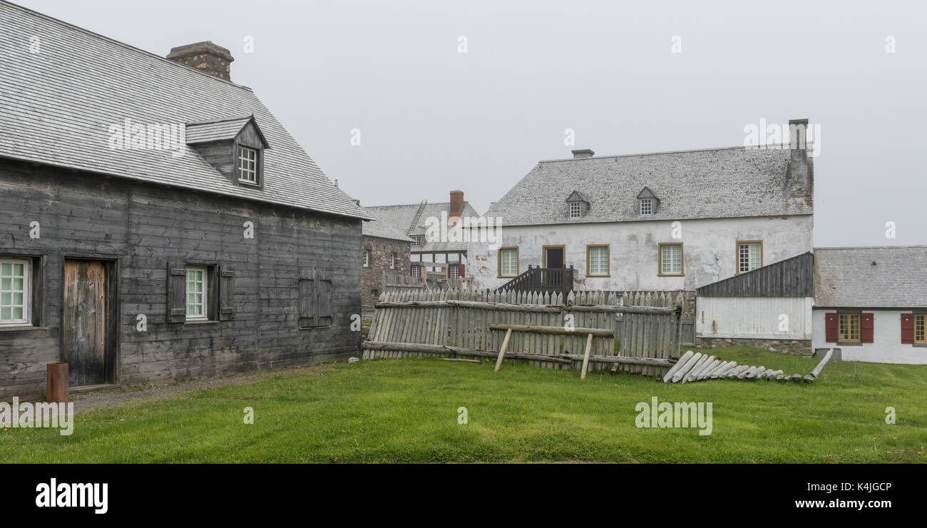 Houses in village, Fortress of Louisbourg, Louisbourg, Cape Breton