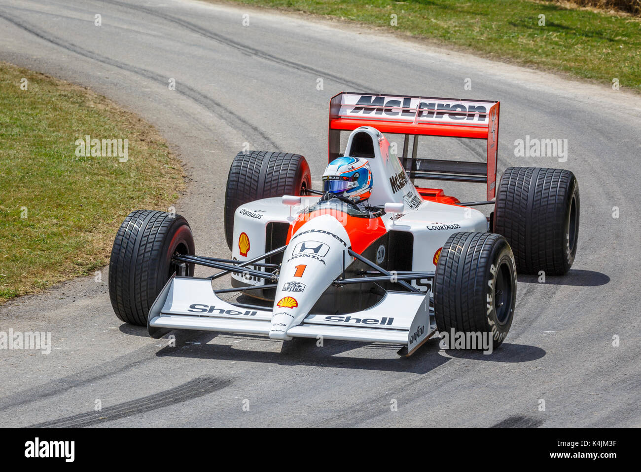 1991 Mclaren Honda Mp4 6 F1 Car With Driver Nyck De Vries At The 17 Goodwood Festival Of Speed Sussex Uk Stock Photo Alamy