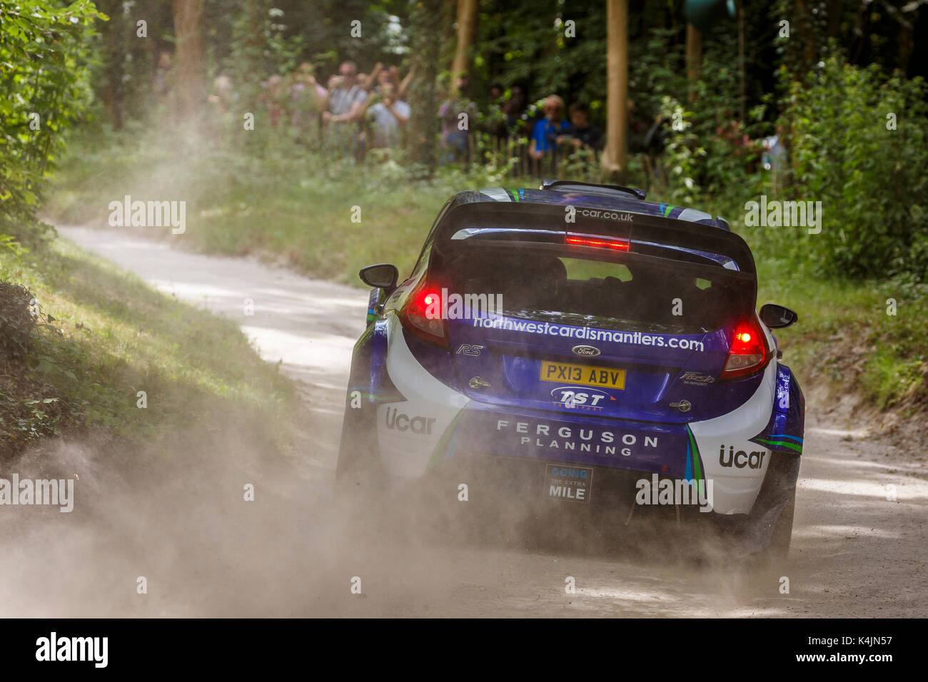 David Wright Rallying 2001 Ford Focus WRC on the forest rally stage with driver David Wright ...