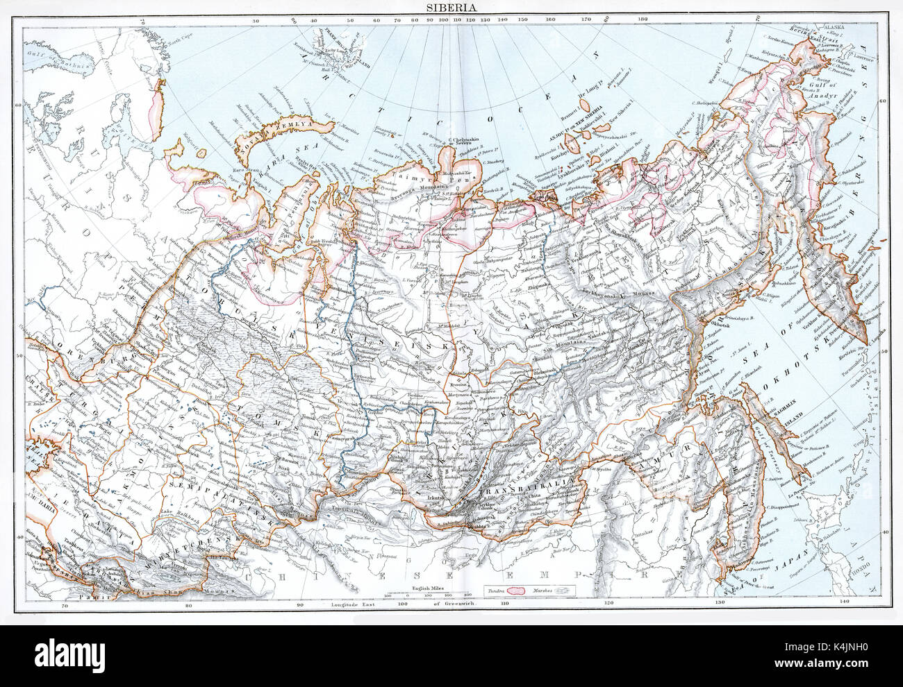 Verkhoyansk Mountains Hi Res Stock Photography And Images Alamy Antique Map Circa 1875 Of Siberia K4JNH0