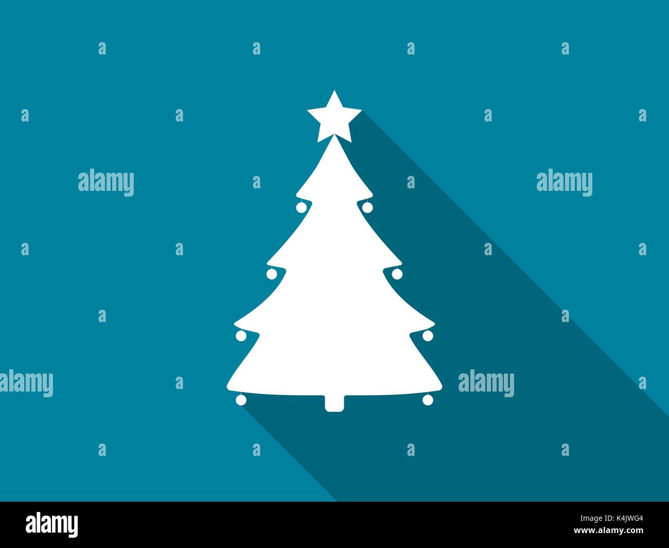 Christmas tree flat icon with long shadow. Vector illustration Stock ...