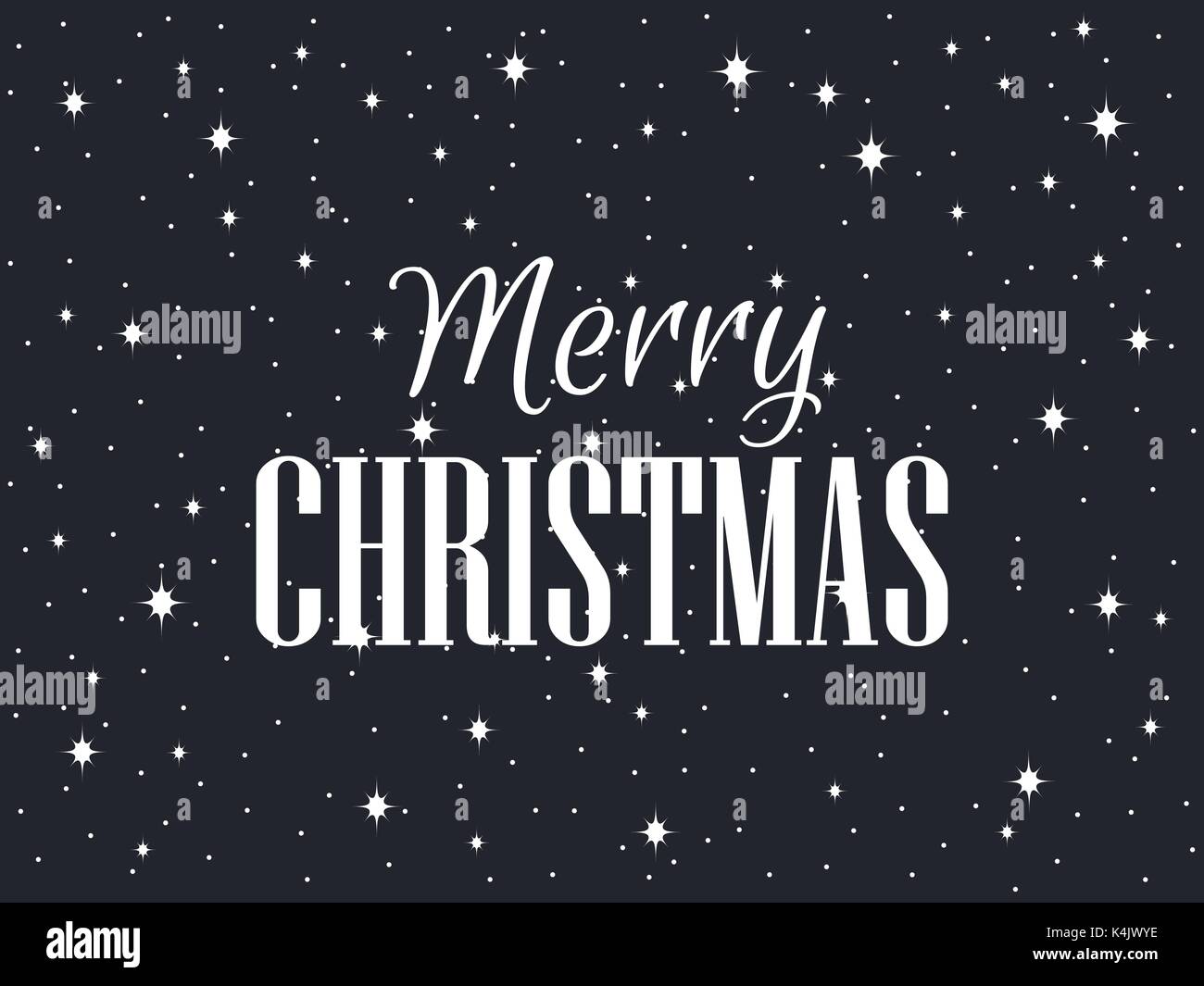 Merry Christmas. Black background with snowflakes and stars. Vector ...