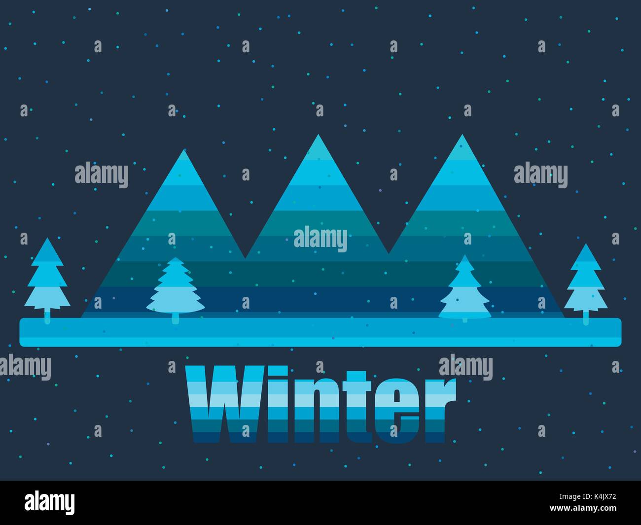 Mountains in a futuristic style. Neon mountain landscape. Vector illustration. Stock Vector