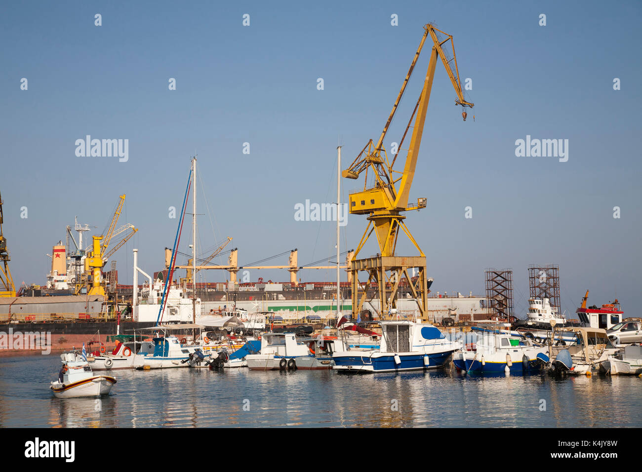 port, Hermoupolis, Syros island, Cyclades, Aegean Sea, Greece, Europe Stock Photo