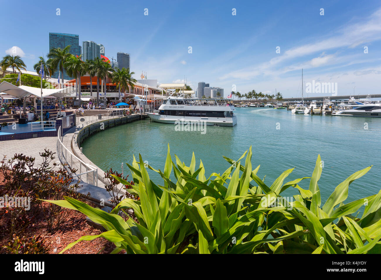 Harbour in the Bayside Marketplace in Downtown, Miami, Florida, United States of America, North America Stock Photo