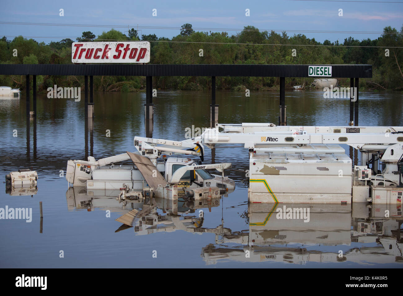Beaumont, Texas USA Sept. 5, 2017 Flooding along Interstate 10 between