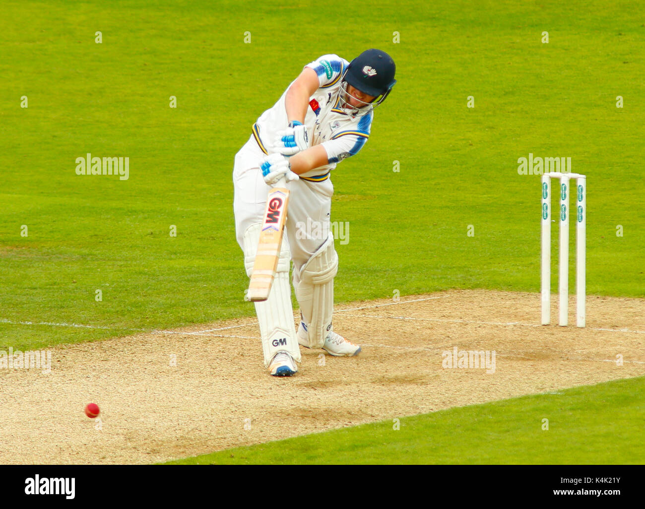 Leeds, UK. 6th Sep, 2017. Alex Lees batting for Yorkshire CCC vs Middlesex CCC during the Specsavers County Championship Match at Headingley Carneige Stadium, Leeds.  06/09/2017 Credit: Stephen Gaunt/Alamy Live News Stock Photo