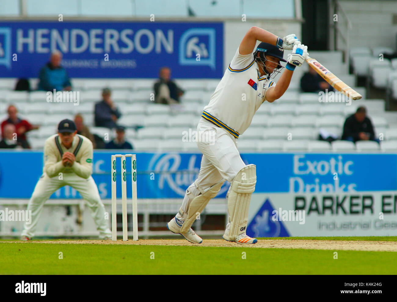 Leeds, UK. 6th Sep, 2017. Alex Lees Batting for Yorkshire CCC vs Middlesex CCC during the Specsavers County Championship Match at Headingley Carneige Stadium, Leeds.  06/09/2017 Credit: Stephen Gaunt/Alamy Live News Stock Photo