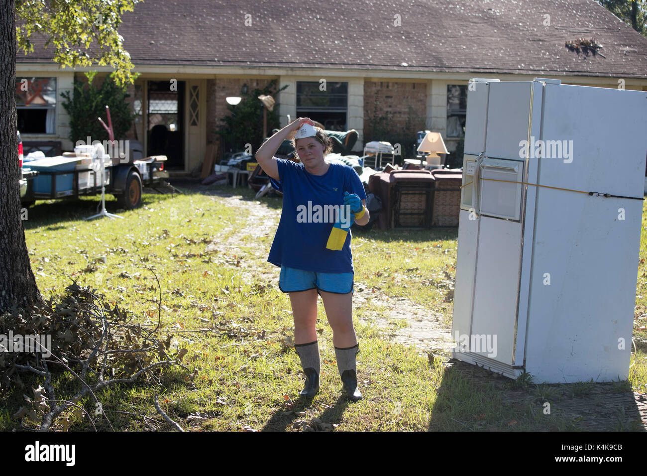 Sour Lake, Texas Sept. 6, 2017 Residents in the Pinewood subdivision